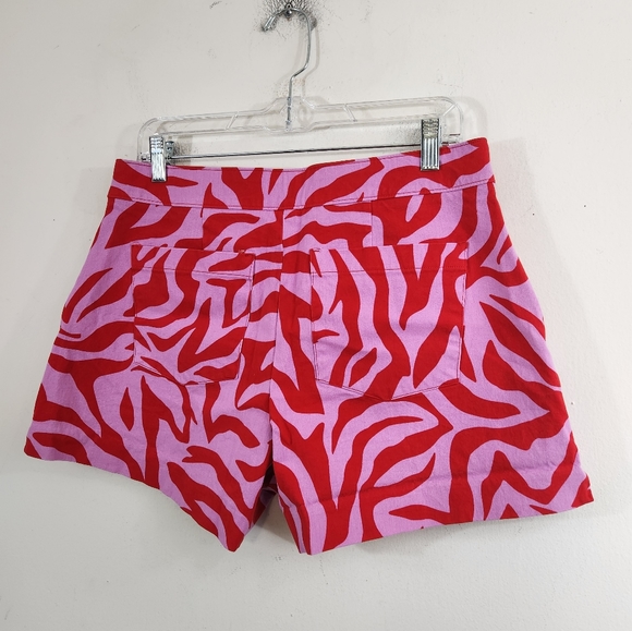 Spanx On-the-Go Printed Shorts colorful zebra animal print pink and red - Picture 3 of 6